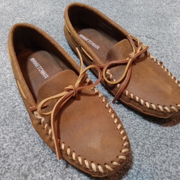 Minnetonka Double Bottom Softsole Mocassins Men's size 7 - Picture 2 of 6